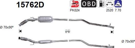 AS 15762D - Каталізатор autozip.com.ua