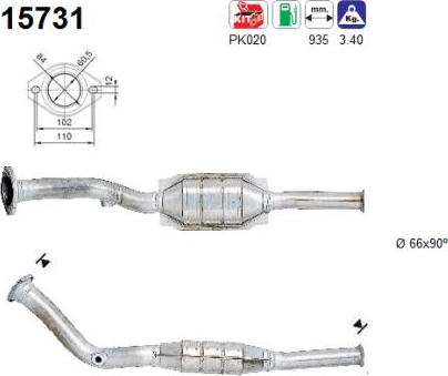 AS 15731 - Каталізатор autozip.com.ua