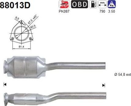 AS 88013D - Каталізатор autozip.com.ua