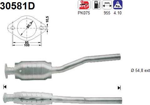 AS 30581D - Каталізатор autozip.com.ua