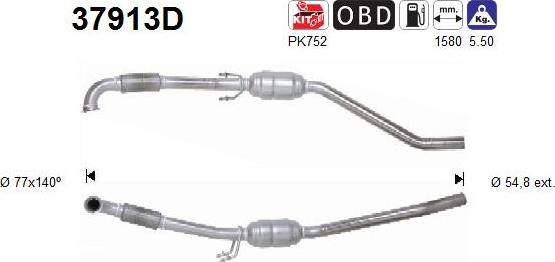 AS 37913D - Каталізатор autozip.com.ua