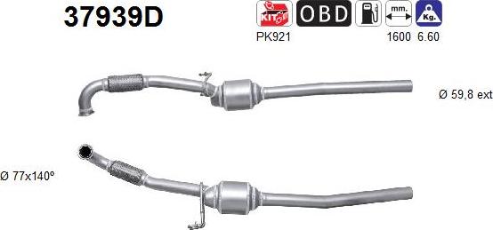 AS 37939D - Каталізатор autozip.com.ua