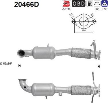 AS 20466D - Каталізатор autozip.com.ua