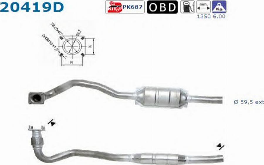 AS 20419D - Каталізатор autozip.com.ua