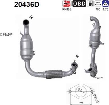 AS 20436D - Каталізатор autozip.com.ua
