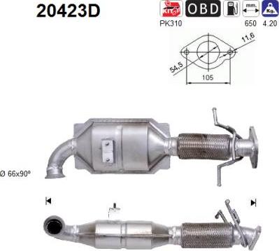 AS 20423D - Каталізатор autozip.com.ua