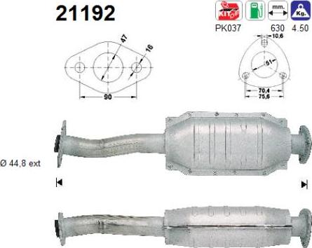 AS 21192 - Каталізатор autozip.com.ua