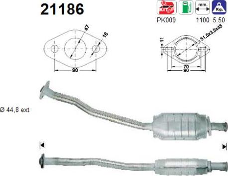 AS 21186 - Каталізатор autozip.com.ua