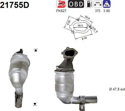 AS 21755D - Каталізатор autozip.com.ua