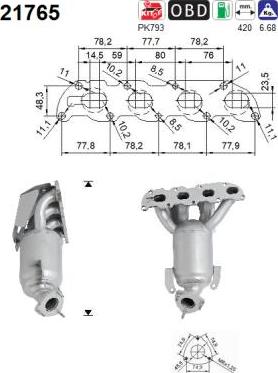 AS 21765 - Каталізатор autozip.com.ua