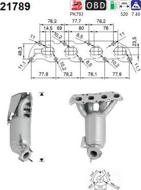 AS 21789 - Каталізатор autozip.com.ua