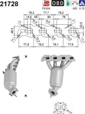 AS 21728 - Каталізатор autozip.com.ua
