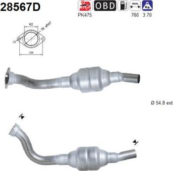 AS 28567D - Каталізатор autozip.com.ua