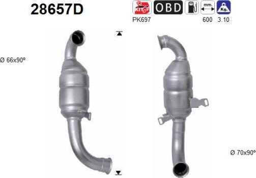 AS 28657D - Каталізатор autozip.com.ua