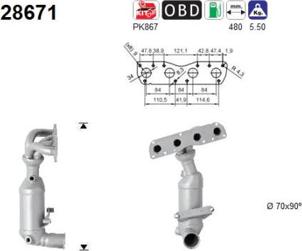 AS 28671 - Каталізатор autozip.com.ua