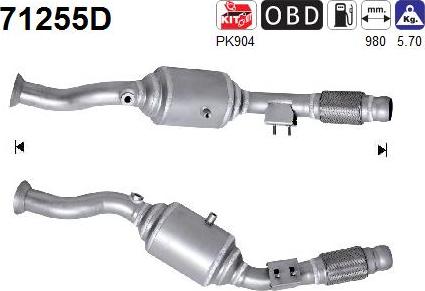 AS 71255D - Каталізатор autozip.com.ua