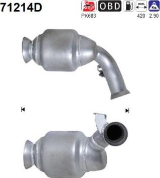 AS 71214D - Каталізатор autozip.com.ua