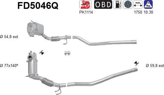 AS FD5046Q - Сажі / частковий фільтр, система вихлопу ОГ autozip.com.ua