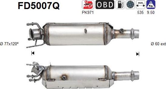 AS FD5007Q - Сажі / частковий фільтр, система вихлопу ОГ autozip.com.ua