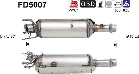 AS FD5007 - Сажі / частковий фільтр, система вихлопу ОГ autozip.com.ua