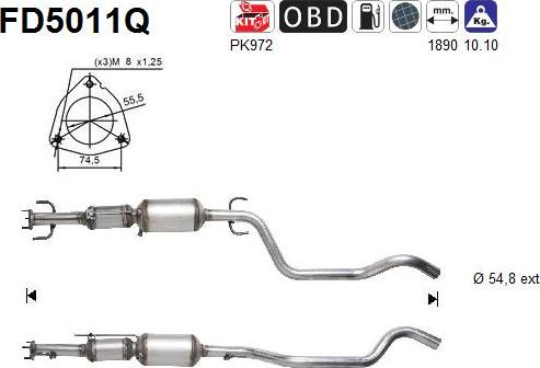AS FD5011Q - Сажі / частковий фільтр, система вихлопу ОГ autozip.com.ua