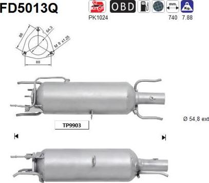 AS FD5013Q - Сажі / частковий фільтр, система вихлопу ОГ autozip.com.ua
