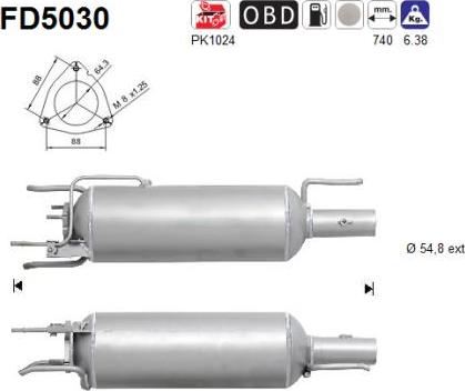 AS FD5030 - Сажі / частковий фільтр, система вихлопу ОГ autozip.com.ua