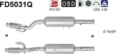 AS FD5031Q - Сажі / частковий фільтр, система вихлопу ОГ autozip.com.ua