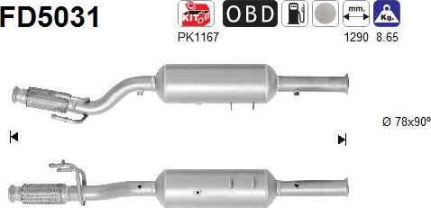 AS FD5031 - Сажі / частковий фільтр, система вихлопу ОГ autozip.com.ua