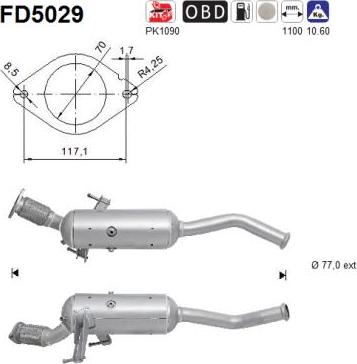 AS FD5029 - Сажі / частковий фільтр, система вихлопу ОГ autozip.com.ua