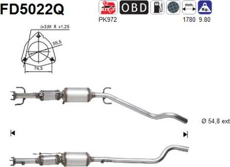 AS FD5022Q - Сажі / частковий фільтр, система вихлопу ОГ autozip.com.ua