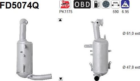AS FD5074Q - Сажі / частковий фільтр, система вихлопу ОГ autozip.com.ua