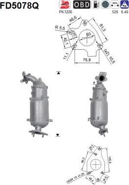 AS FD5078Q - Сажі / частковий фільтр, система вихлопу ОГ autozip.com.ua
