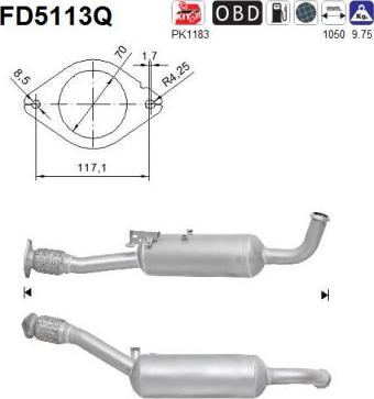 AS FD5113Q - Сажі / частковий фільтр, система вихлопу ОГ autozip.com.ua