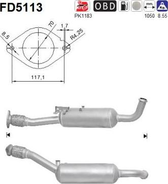 AS FD5113 - Сажі / частковий фільтр, система вихлопу ОГ autozip.com.ua