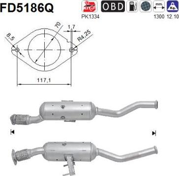 AS FD5186Q - Сажі / частковий фільтр, система вихлопу ОГ autozip.com.ua