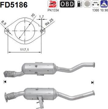 AS FD5186 - Сажі / частковий фільтр, система вихлопу ОГ autozip.com.ua