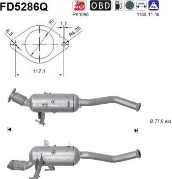 AS FD5286Q - Сажі / частковий фільтр, система вихлопу ОГ autozip.com.ua