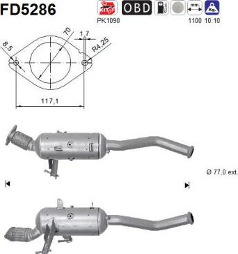 AS FD5286 - Сажі / частковий фільтр, система вихлопу ОГ autozip.com.ua