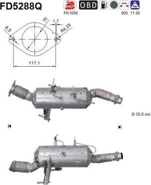 AS FD5288Q - Сажі / частковий фільтр, система вихлопу ОГ autozip.com.ua