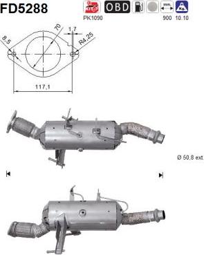 AS FD5288 - Сажі / частковий фільтр, система вихлопу ОГ autozip.com.ua