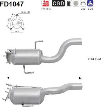 AS FD1047 - Сажі / частковий фільтр, система вихлопу ОГ autozip.com.ua