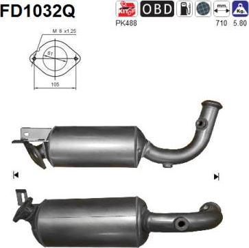 AS FD1032Q - Сажі / частковий фільтр, система вихлопу ОГ autozip.com.ua