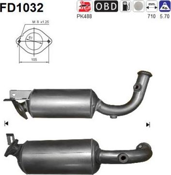 AS FD1032 - Сажі / частковий фільтр, система вихлопу ОГ autozip.com.ua