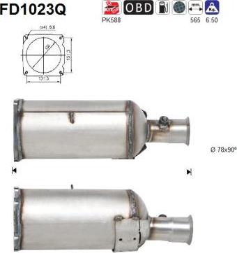 AS FD1023Q - Сажі / частковий фільтр, система вихлопу ОГ autozip.com.ua