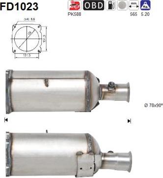 AS FD1023 - Сажі / частковий фільтр, система вихлопу ОГ autozip.com.ua