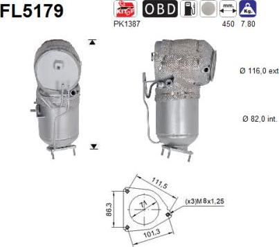 AS FL5179 - Сажі / частковий фільтр, система вихлопу ОГ autozip.com.ua
