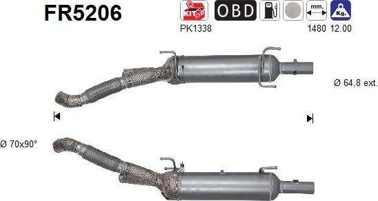 AS FR5206 - Сажі / частковий фільтр, система вихлопу ОГ autozip.com.ua