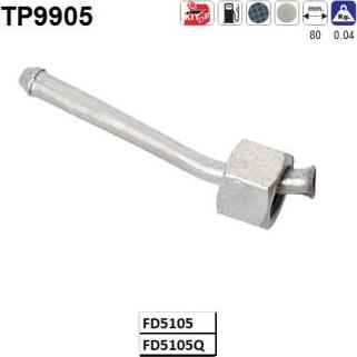 AS TP9905 - Напірний трубопровід, датчик тиску (саж. / Частічн.фільтр) autozip.com.ua
