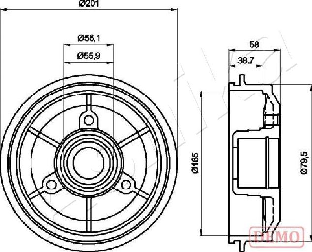 Ashika 56-00-0607C - Гальмівний барабан autozip.com.ua